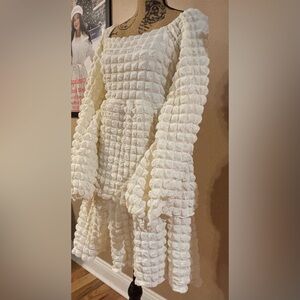 Cream Textured Bubble Dress by Simply Southern Collection .